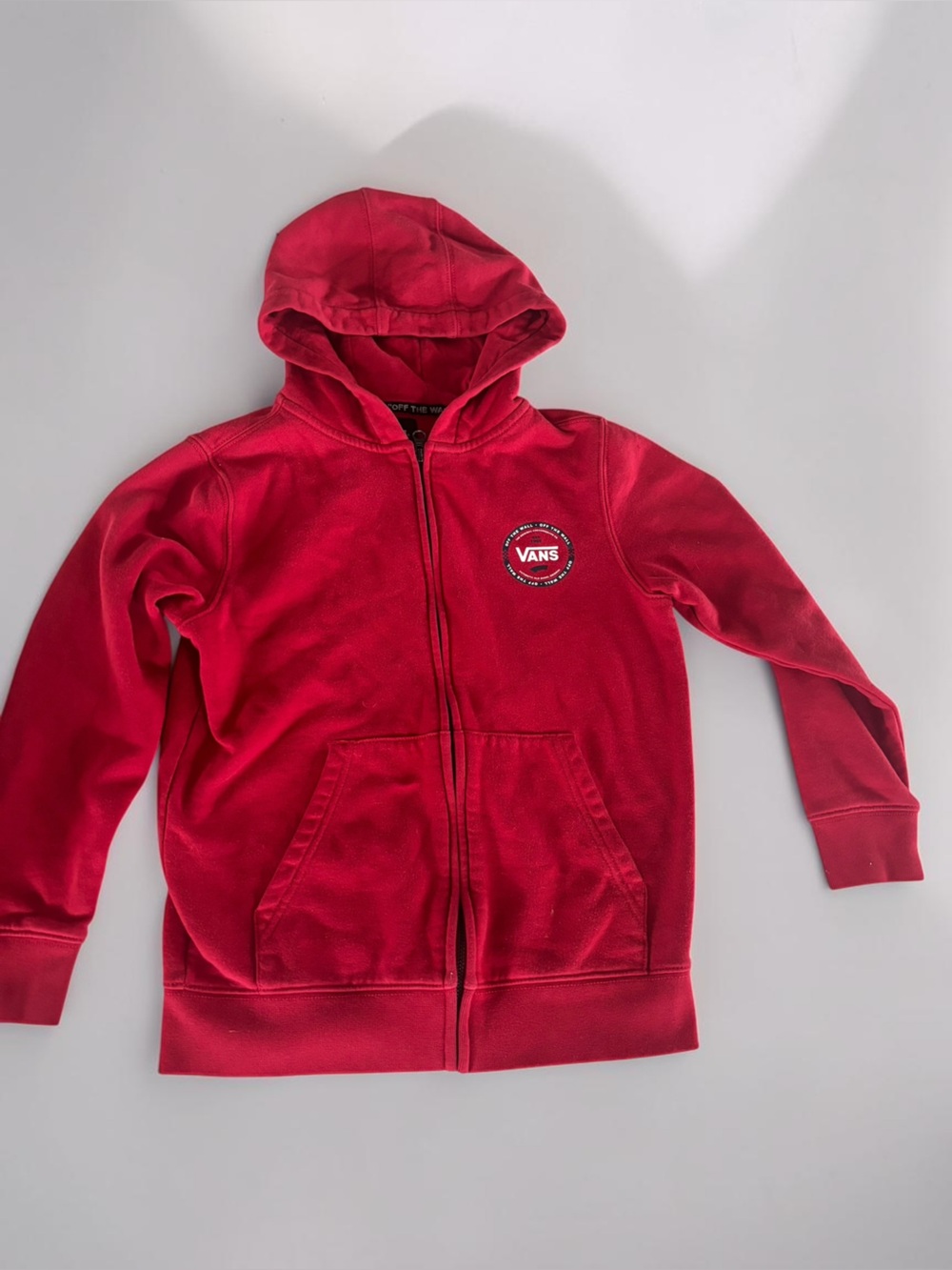 Vans Red Zip Hoodie Small Skate Casual Streetwear Sweatshirt
